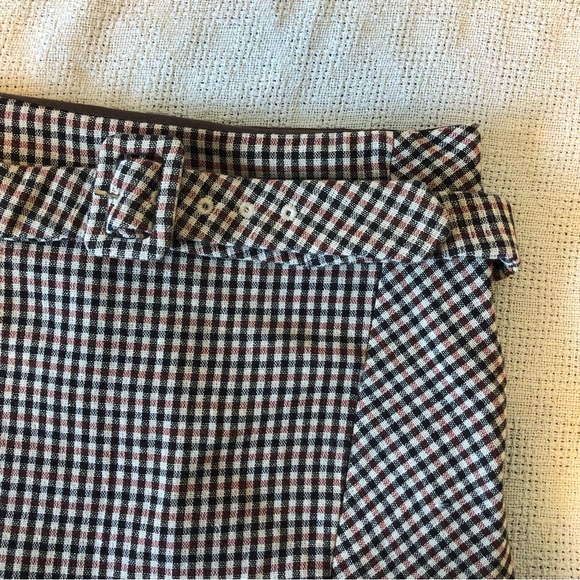 (185) Brown Mini Skirt with Belt - Picture 4 of 8